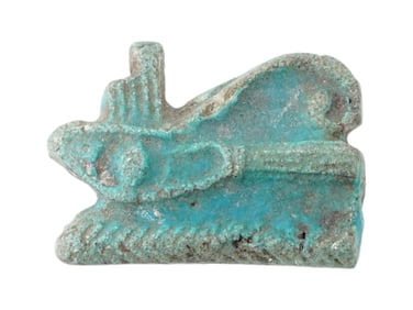 ANCIENT EGYPTIAN PTOLEMAIC FAIENCE EYE OF HORUS AMULET