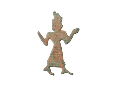 ANCIENT MESOPOTAMIAN BRONZE INLAY MALE FIGURINE