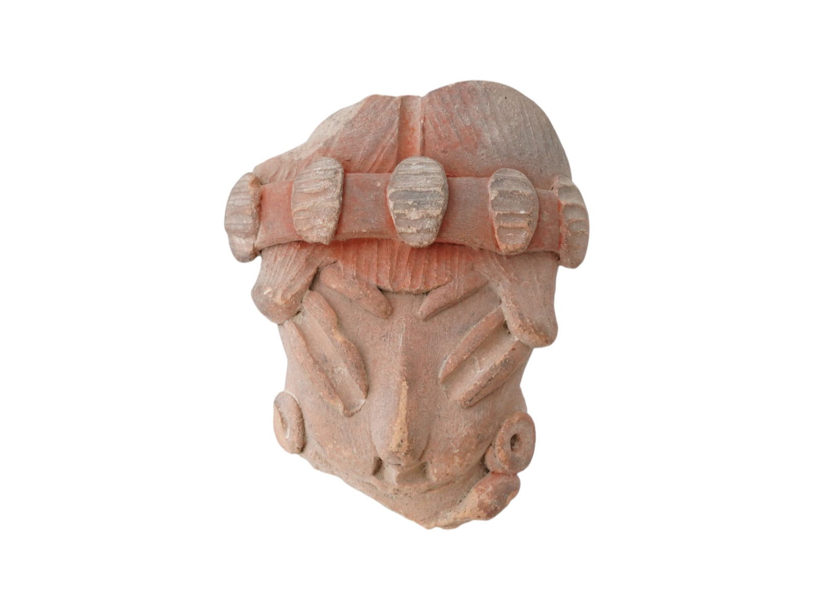 ANCIENT PRE COLUMBIAN MAYAN CULTURE TERRACOTTA HEAD (1 of 5)