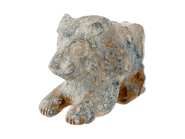ANCIENT PERSIAN HAND CARVED STONE LION FIGURE CA 500 BC