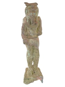 ANCIENT EGYPTIAN BRONZE FIGURINE OF GODDESS ISIS