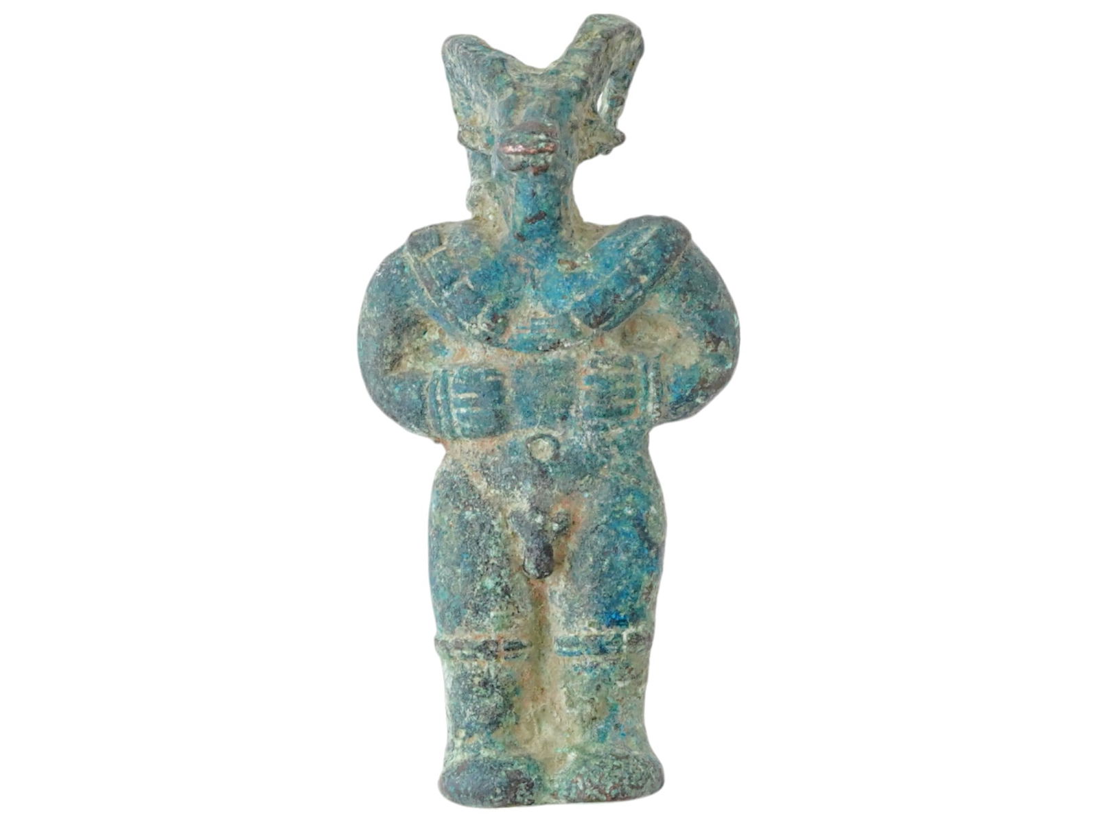 ANCIENT MESOPOTAMIAN BRONZE DEITY AMUN FIGURINE (1 of 5)