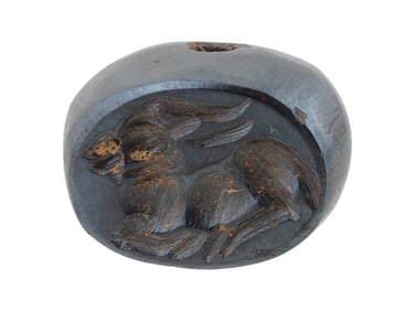 ANCIENT PERSIAN HEMATITE STAMP SEAL W ANIMAL 600 AD