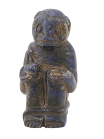 ANCIENT EGYPTIAN LAPIS LAZULI MONKEY FIGURINE C 305 BC