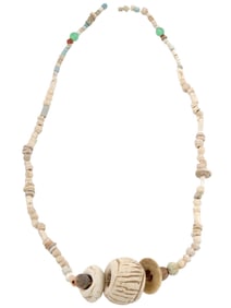 ANCIENT ROMAN GLASS EGYPTIAN FAIENCE BEADED NECKLACE