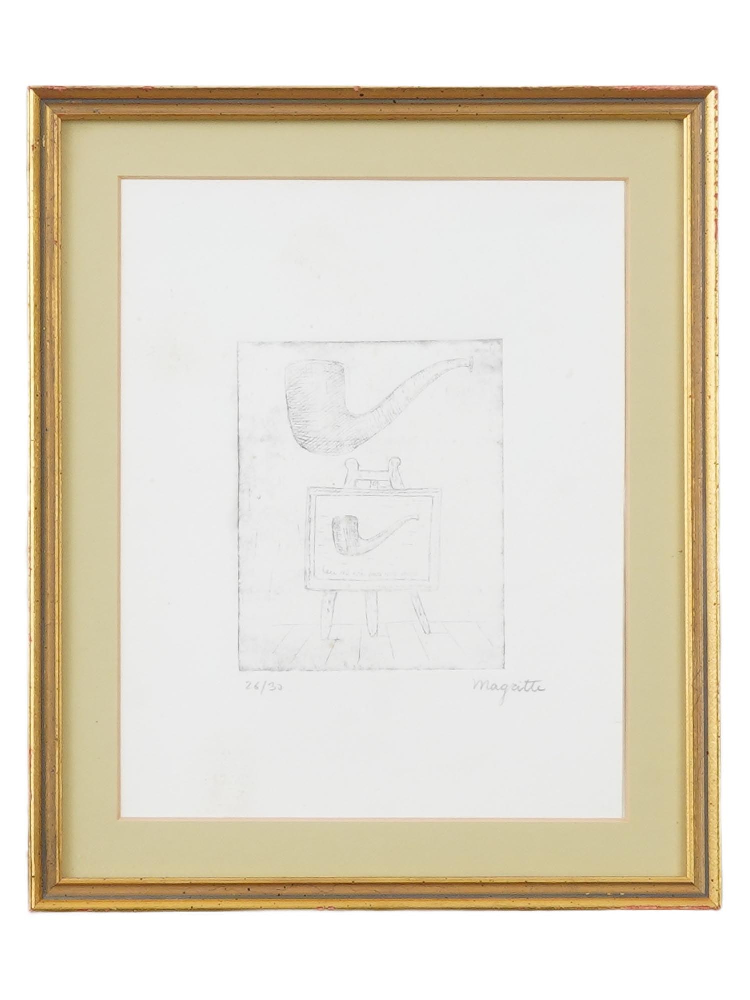 SIGNED RENE MAGRITTE  LIMITED EDITION ETCHING