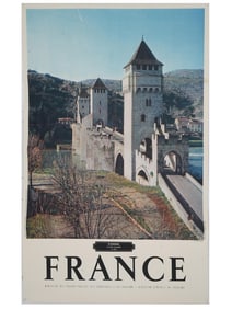 VINTAGE FRENCH TRAVEL ADVERTISING POSTER PONT VALENTRE