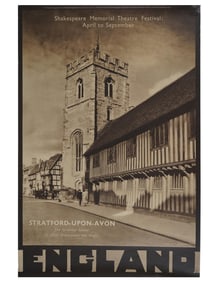 VTG BRITISH TRAVEL POSTER SHAKESPEARE THEATRE FESTIVAL