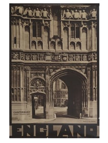 VTG ENGLISH ADVERTISING POSTER CANTERBURY CHURCH GATE