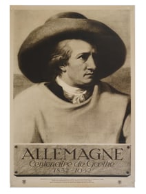 VINTAGE GERMAN TRAVEL POSTER GOETHE TISCHBEIN PORTRAIT