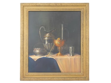 NIKOLAI LEIKIN RUSSIAN STILL LIFE OIL PAINTING