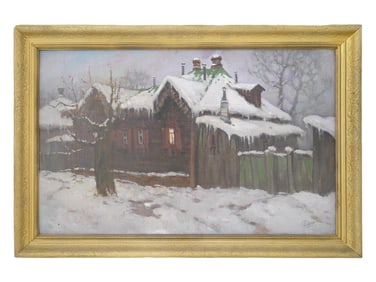 UKRANIAN LANDSCAPE OIL PAINTING SIGNED REVKO