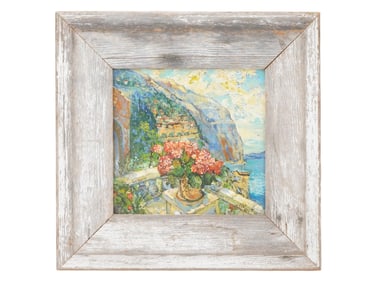 SIGNED DAVID BURLIUK OIL STILL LIFE PAINTING 1954