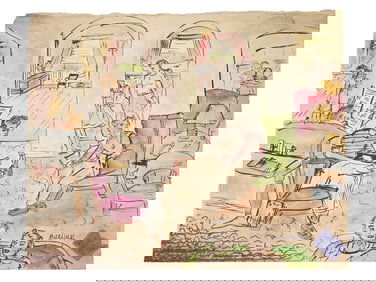 ATTR DAVID BURLIUK RUSSIAN MIXED MEDIA PAINTING