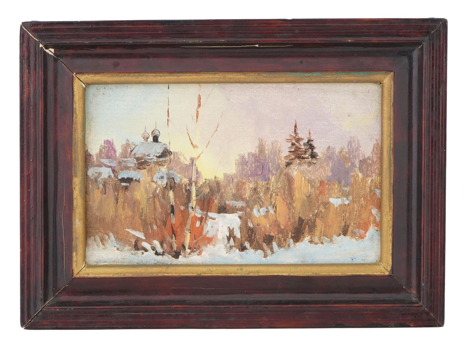 ATTR TO ALFRED SMIRNOV RUSSIAN RURAL OIL PAINTING (1 of 6)