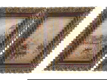 PAIR OF EUROPEAN SCHOOL IMPRESSIONIST OIL PAINTINGS