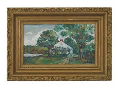 ATTR TO CHAIM SOUTINE OIL PAINTING OLD FRENCH HOUSE