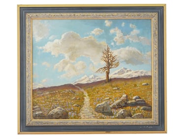 ANTIQUE OIL LANDSCAPE PAINTING BY SERGE SEDRAC