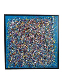 MIX MEDIA PAINTING MANNER OF JACKSON POLLOCK