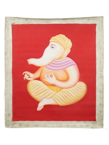 INDIAN OIL PAINTING SIGNED MANJIT BAWA WITH COA