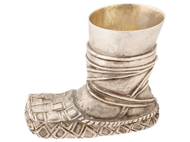 RUSSIAN 84 SILVER SHOE LAPOT SHAPE SHOT CUP