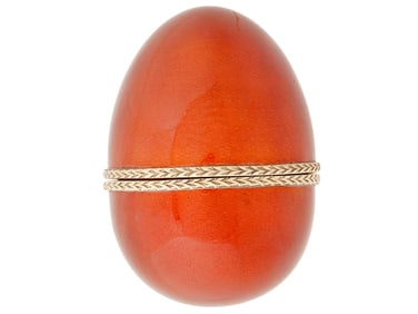 LARGE RUSSIAN 88 GILT SILVER ENAMEL EASTER EGG