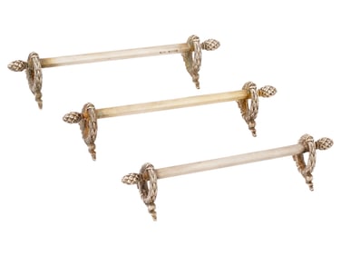 RUSSIAN SET OF 3 RUSSIAN 84 SILVER KNIFE RESTS