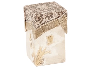 RUSSIAN SILVER TROMPE LOEIL DRAGONFLY TEA CADDY BOX