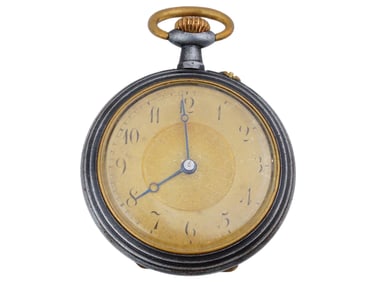 RUSSIAN METAL POCKET WATCH WITH PEARLS IN BOX