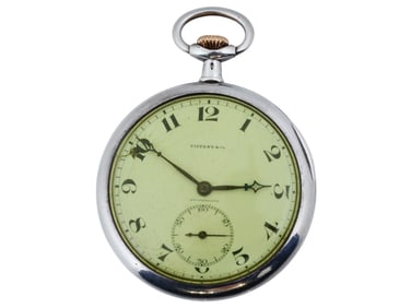 ANTIQUE AMERICAN TIFFANY AND CO. SILVER POCKET WATCH