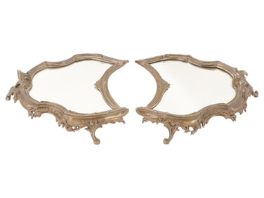 ANTIQUE FRENCH CAST BRONZE MIRRORED PLATEAU TRAYS