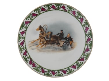 GERMAN PORCELAIN PLATE W PAINTING BY ROYAL RUDOLSTADT
