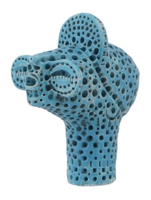 AMERICAN BLUE CERAMIC SCULPTURE BY ALEXANDER NEY