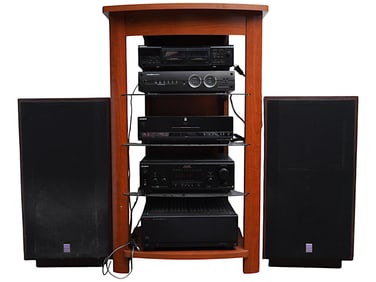 HI FI STEREO RACK POWER PRE AMP SACD SPEAKERS TAPE DECK