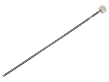 ANTIQUE RARE SILVER EBONY ACCOUNTANTS CANE W RED BLACK INK