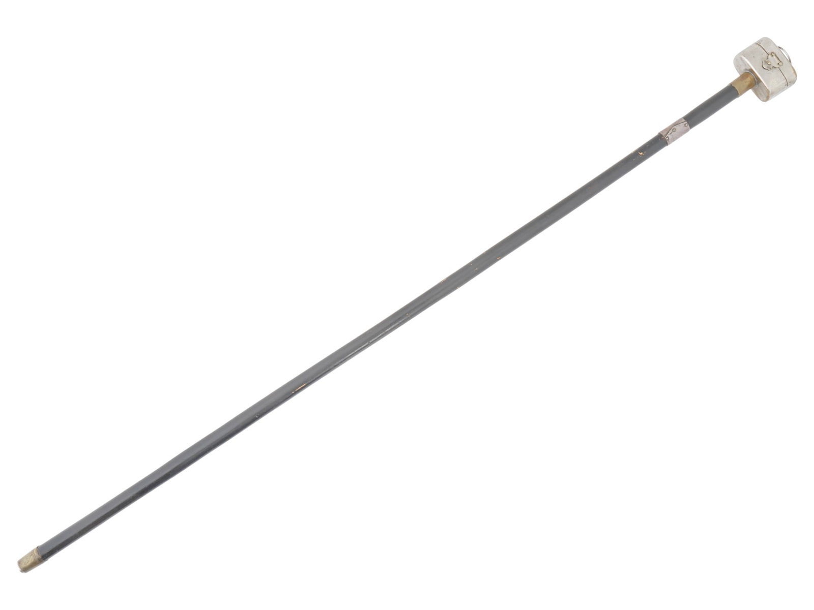 ANTIQUE RARE SILVER EBONY ACCOUNTANTS CANE W RED BLACK INK (1 of 8)