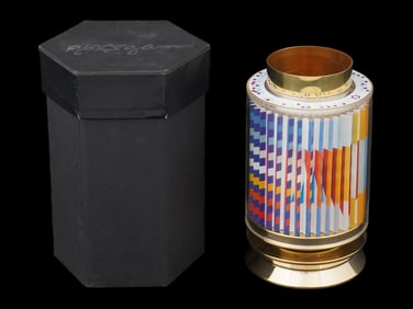 LTD YAACOV AGAM REVOLVING KIDDUSH CUP SIGNED IOB