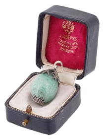 RUSSIAN EASTER EGG PENDANT WITH DIAMONDS IN BOX