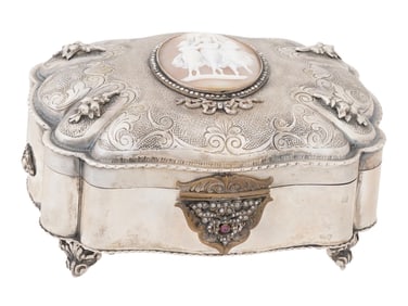 RUSSIAN SILVER DIAMONDS WITH CAMEO BOX