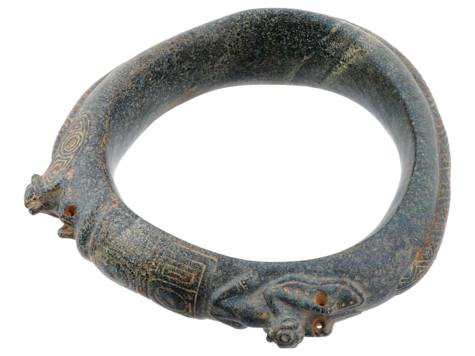 PRE COLUMBIAN TAINO CARVED HARD STONE YOKE COLLAR (1 of 7)