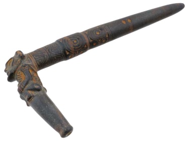 ANCIENT PRE COLUMBIAN TAINO ARAWAK CARVED STONE SCEPTER