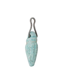 ANCIENT EGYPTIAN FAIENCE SILVER PENDANT 700 TO 200 BC