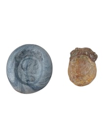 ANCIENT ROMAN GLASS INTAGLIO W PORTRAIT 100 TO 300 AD