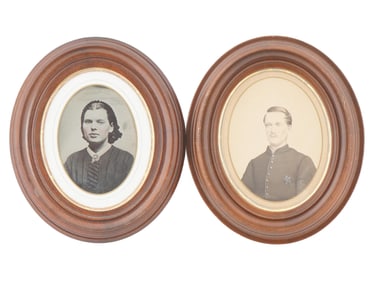 ANTIQUE AMERICAN CIVIL WAR MARRIED COUPLE PHOTOGRAPHS