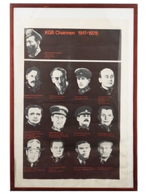 VINTAGE POSTER OF SOVIET KGB CHAIRMEN 1917 1978