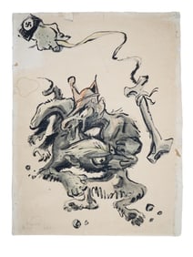 WWII ERA VLADIMIR GALBA ORIGINAL MIXED MEDIA PAINTING