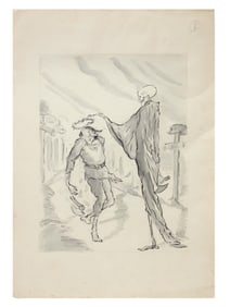 WWII ARMENIAN SOVIET ILLUSTRATION PAINTING