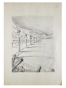 WWII ARMENIAN SOVIET ERA ILLUSTRATION PAINTING