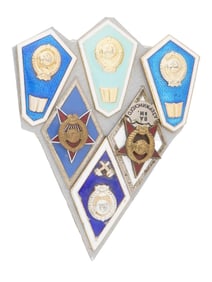 COLLAGE OF 6 SOVIET ERA ENAMELED EDUCATIONAL BADGES