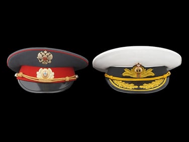 LOT OF RUSSIAN POLICE NAVY MILITARY UNIFORMS CAPS